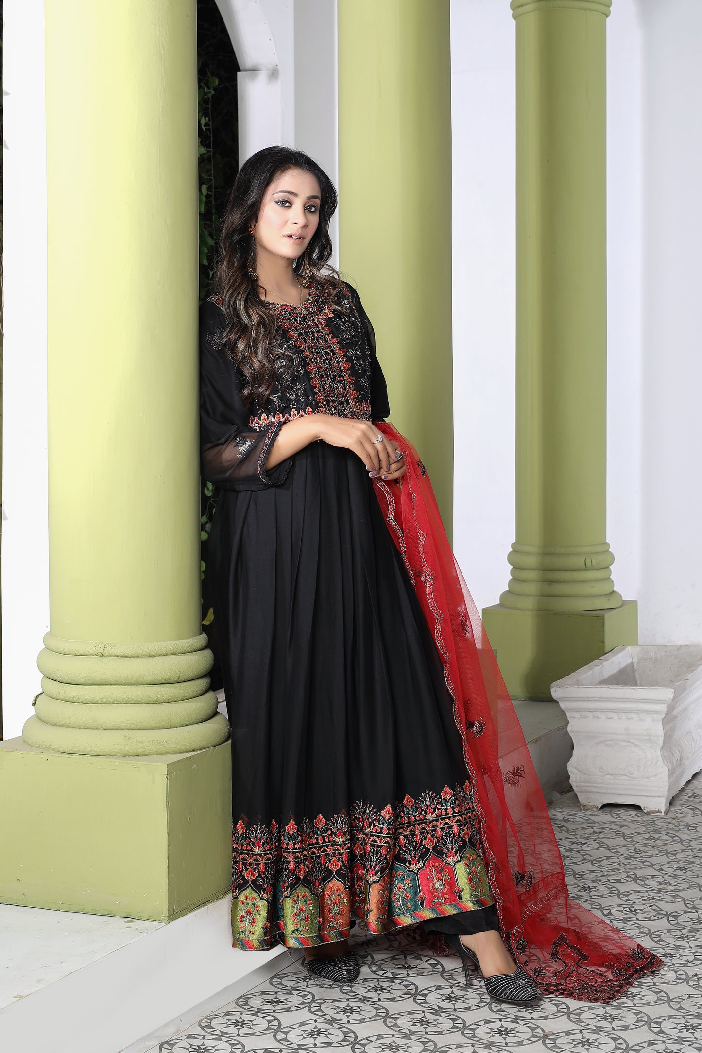 3-PC ELEGANCE EMBROIDERED CHIFFON