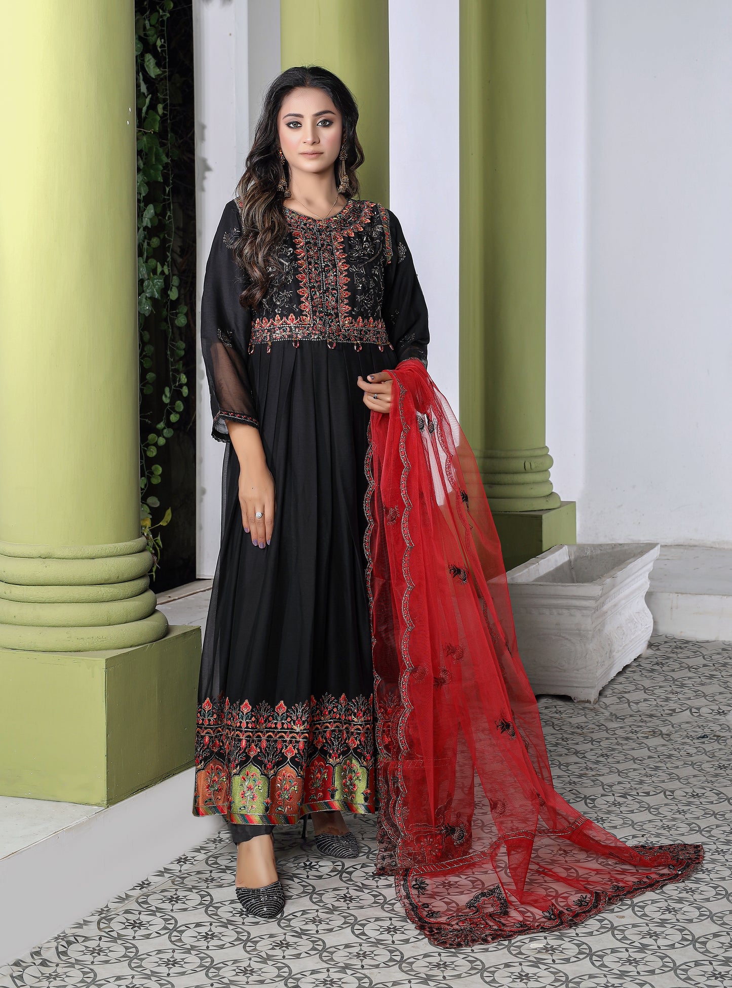 3-PC ELEGANCE EMBROIDERED CHIFFON