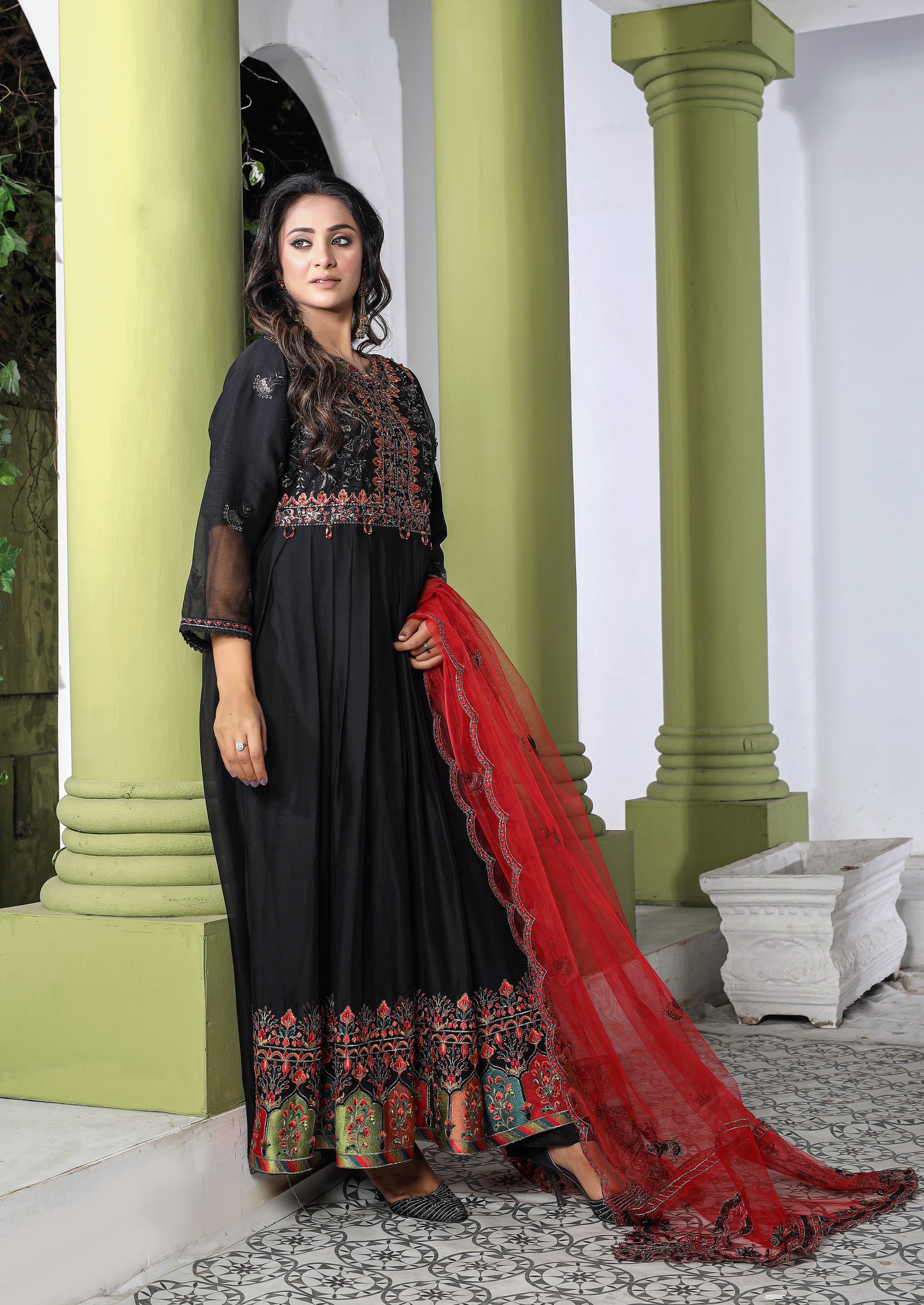 3-PC ELEGANCE EMBROIDERED CHIFFON