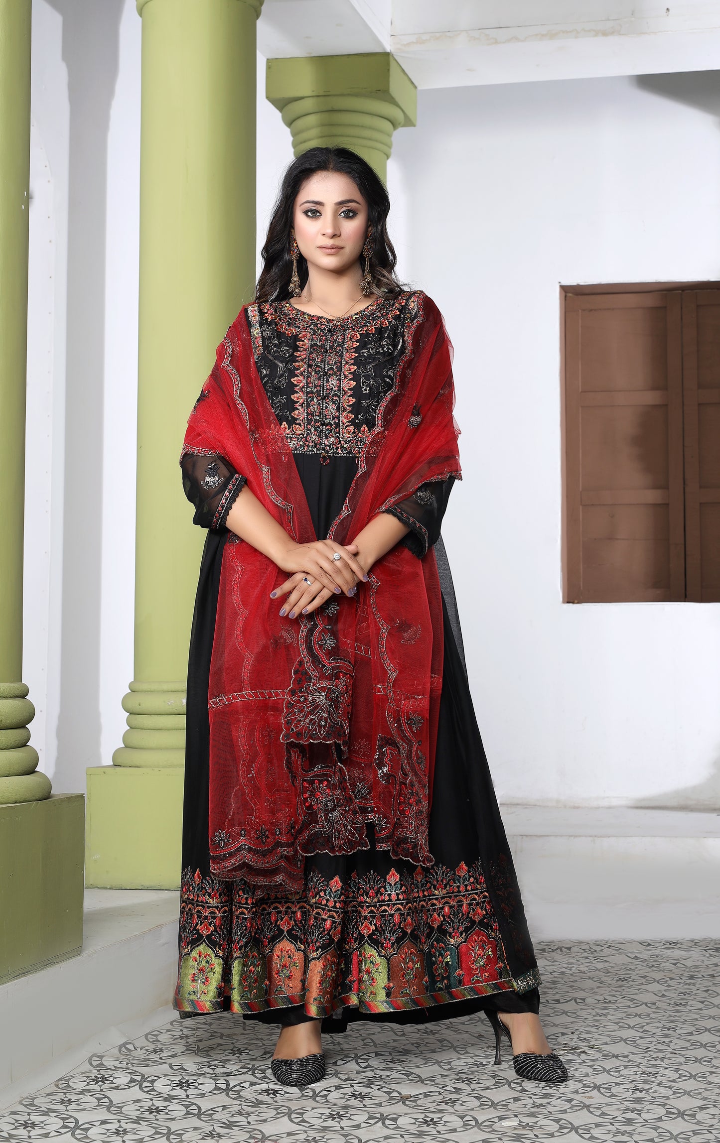 3-PC ELEGANCE EMBROIDERED CHIFFON