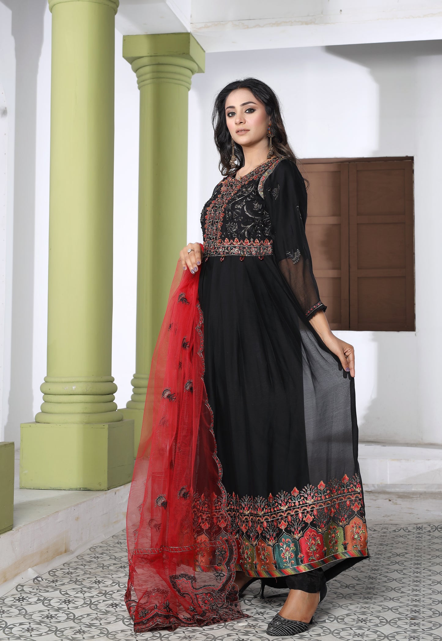 3-PC ELEGANCE EMBROIDERED CHIFFON