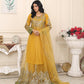 GOLDEN MAJESTY - 3 PIECE EMBRIODERED NET