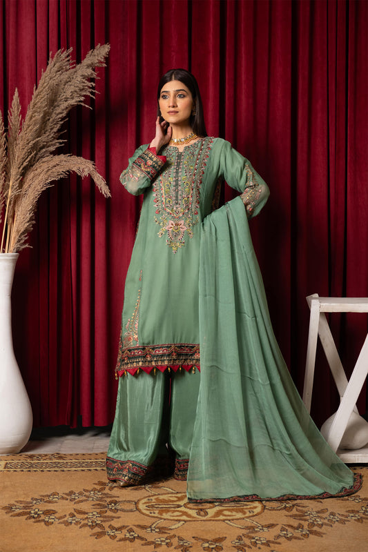 MINT CHIFFON CHARM - 3 PIECE CHIFFON