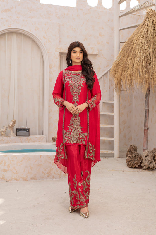 TAIL TRESSUE PNK - 3PC CHIFFON