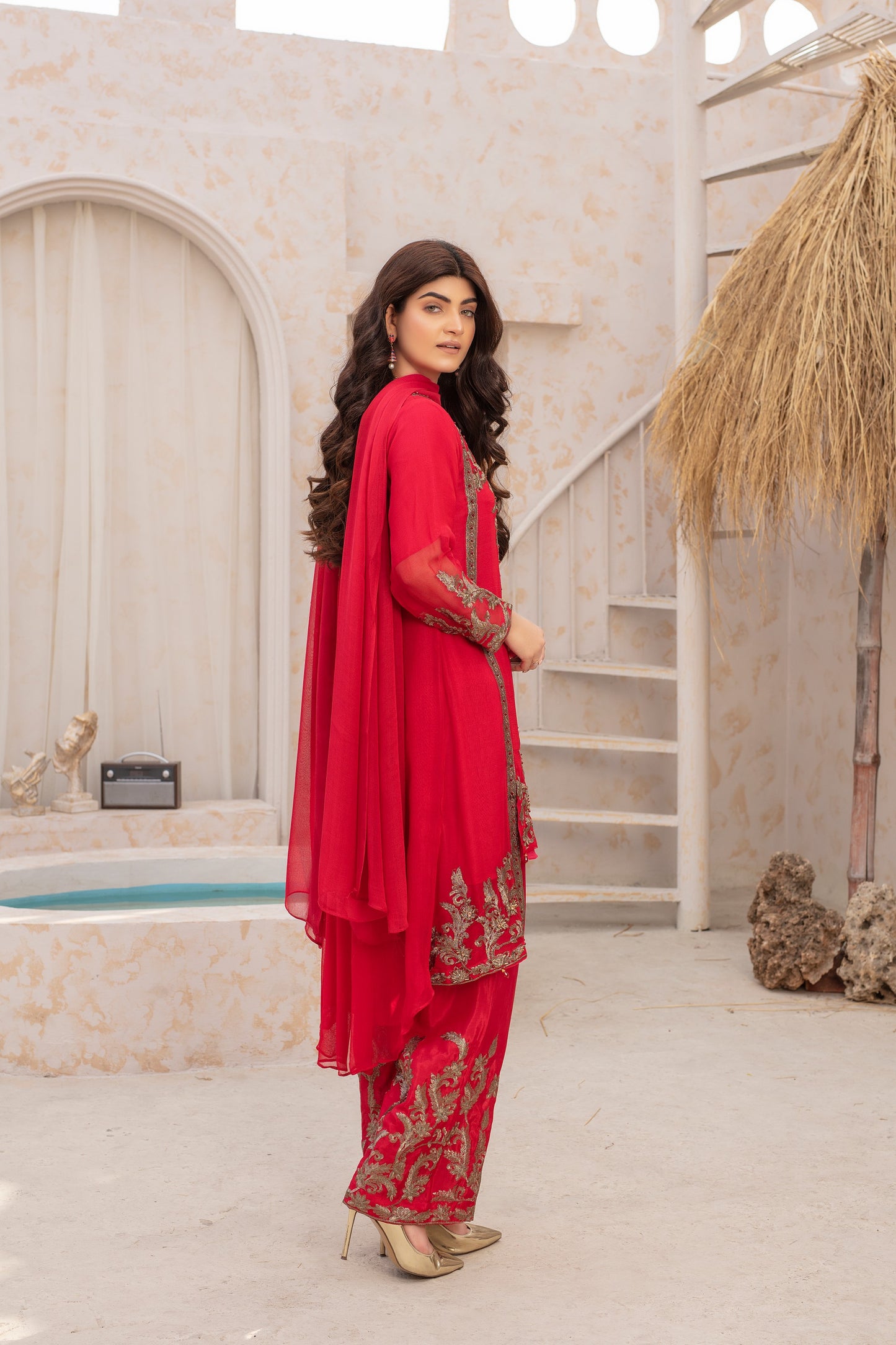 TAIL TRESSUE PNK - 3PC CHIFFON