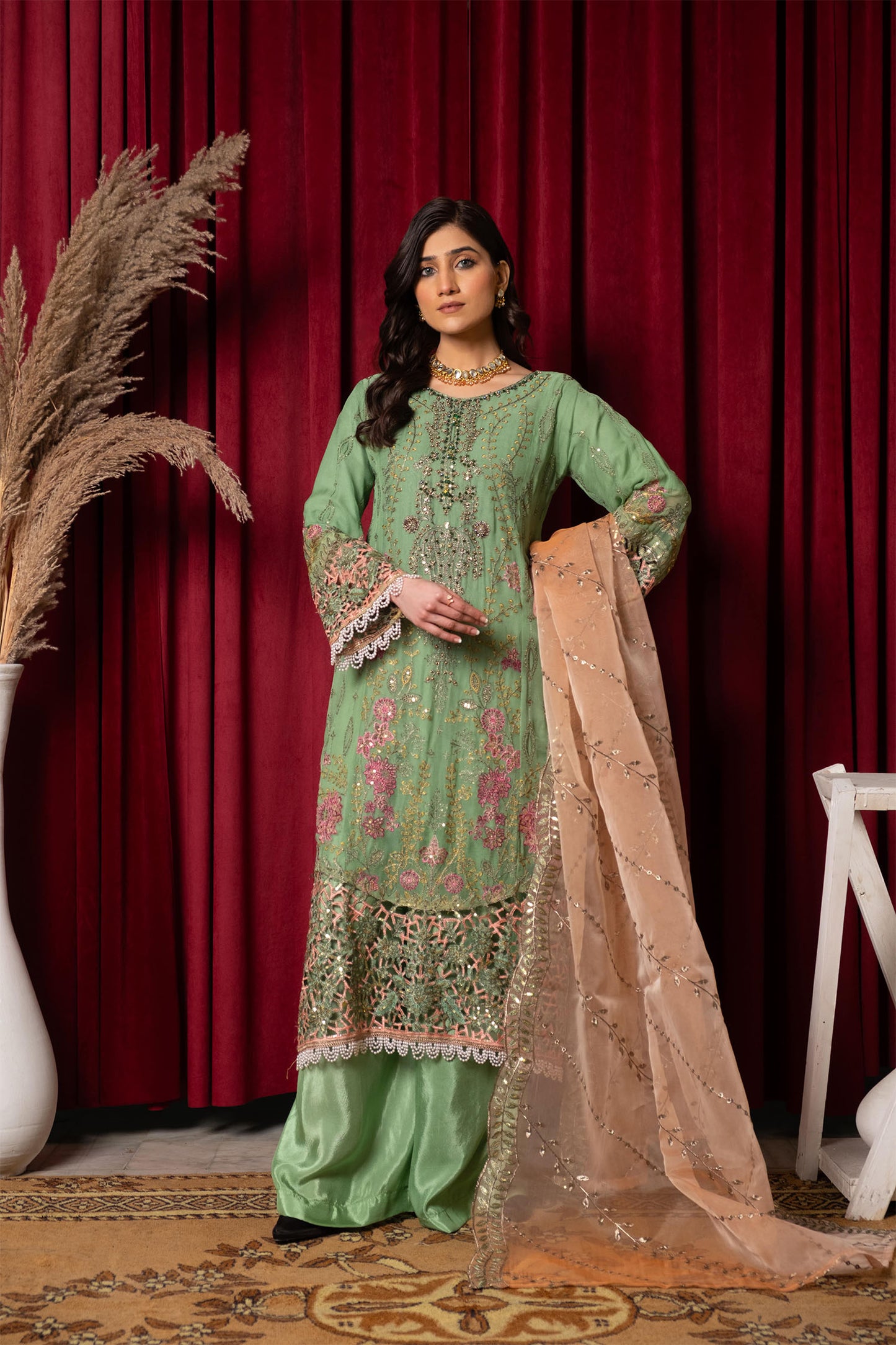 LUXE PISTACHIO DELIGHT - 3 PIECE CHIFFON