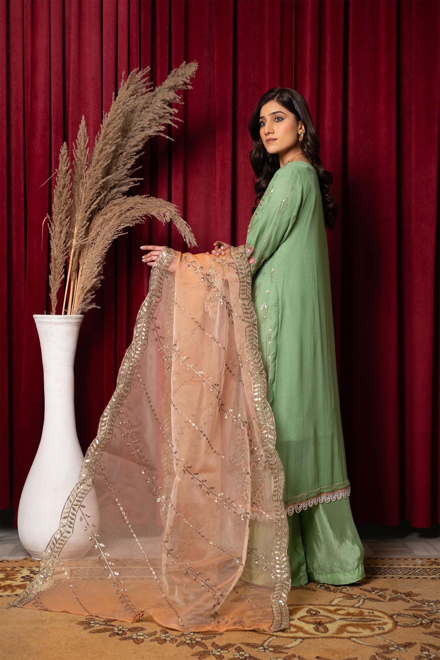 LUXE PISTACHIO DELIGHT - 3 PIECE CHIFFON