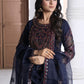 RAVISHING NAVY BLUE 3 PIECE CHIFFON