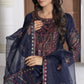 RAVISHING NAVY BLUE 3 PIECE CHIFFON