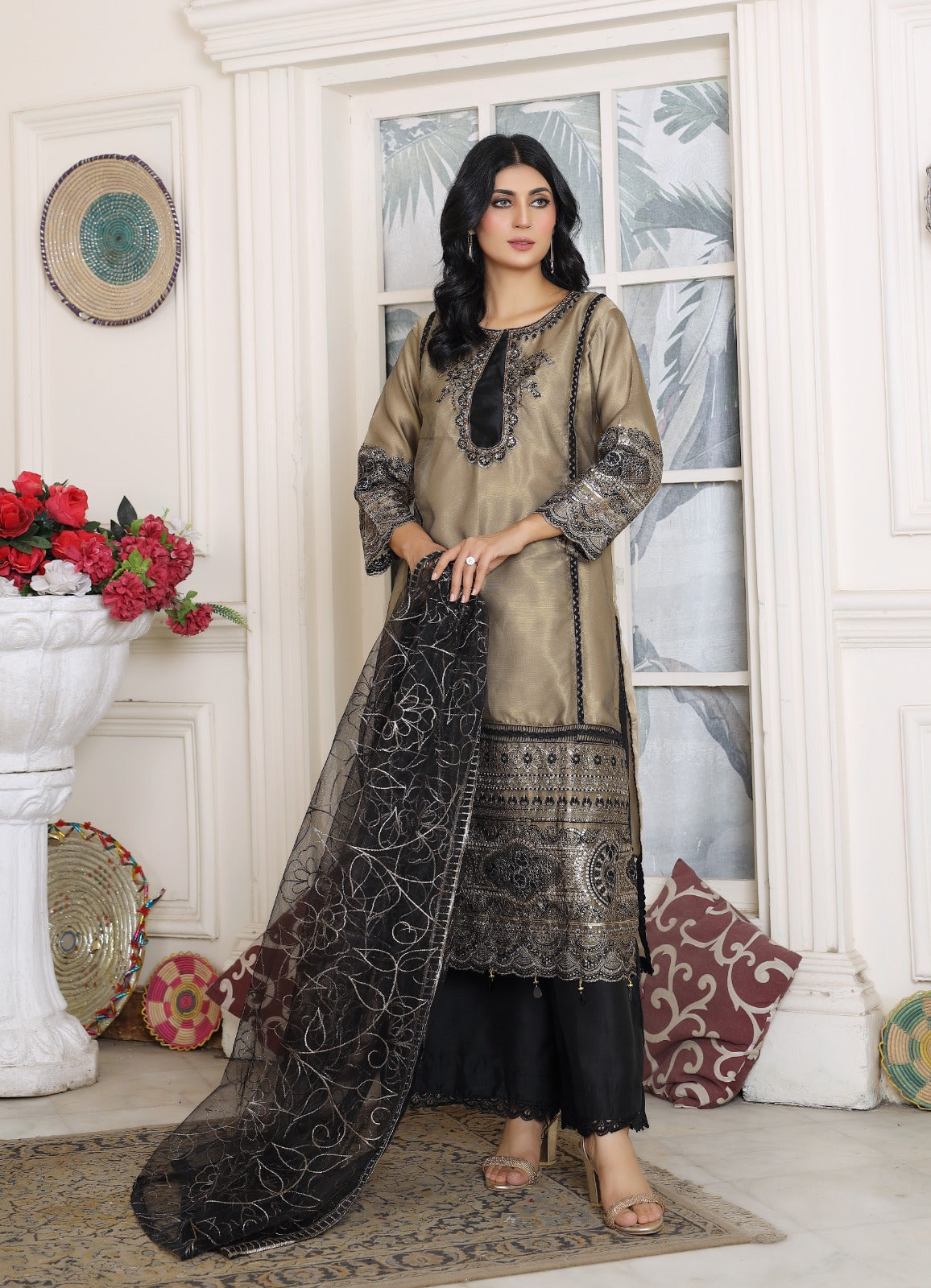 LAVISH BLACK MASSORI 3-PC