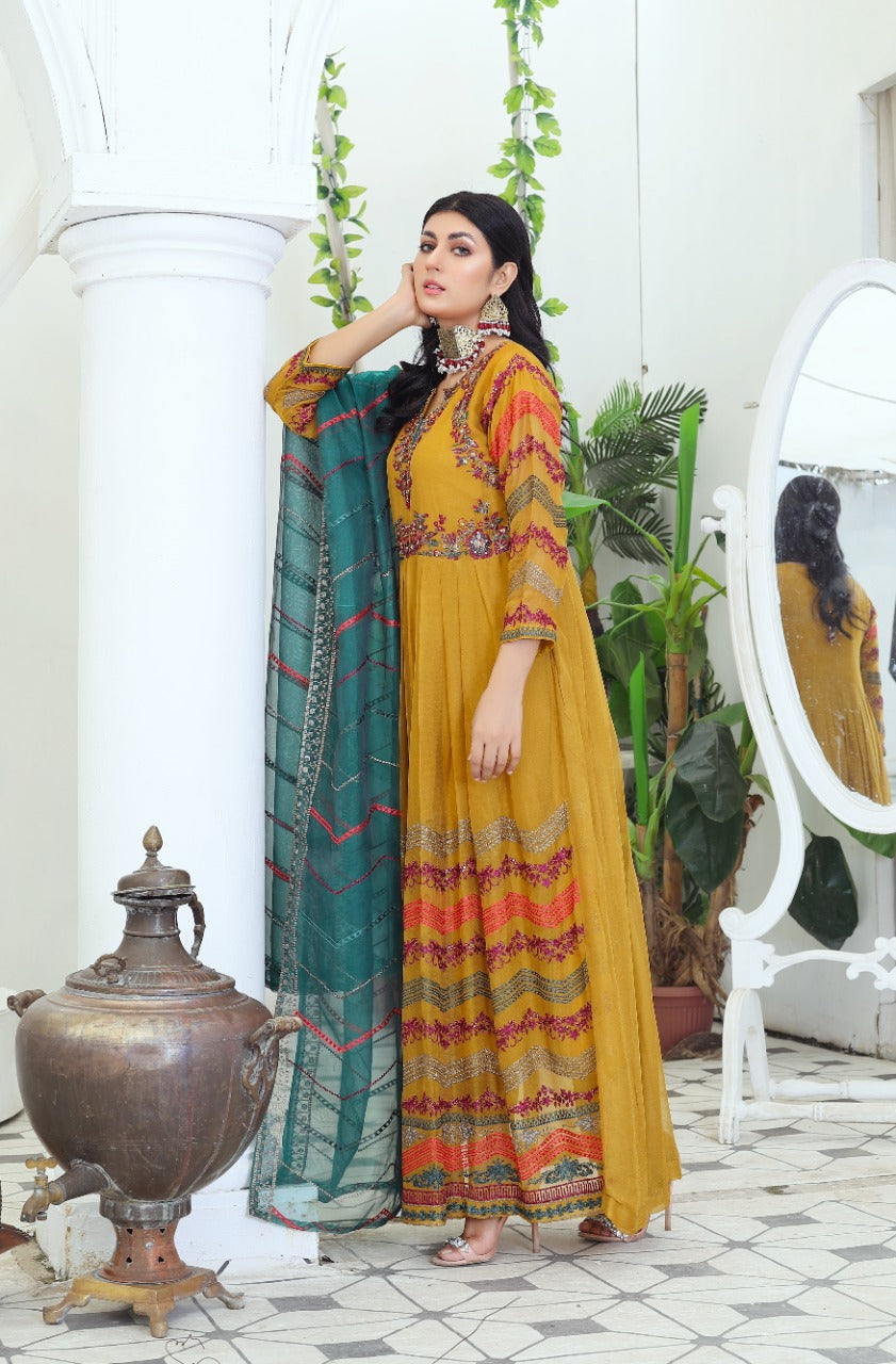 GILDED GARDEN MAXI - 3 PIECE CHIFFON